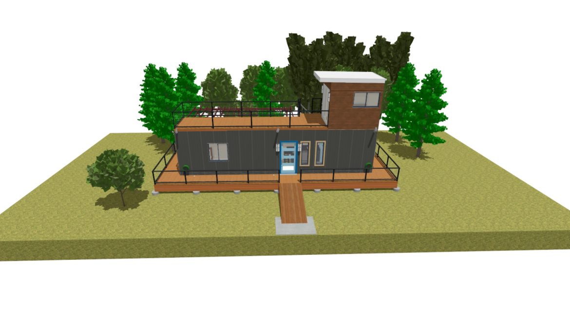 shipping container home view 2